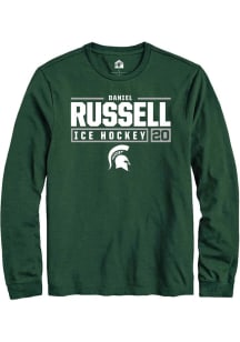 Daniel Russell Rally Mens Green Michigan State Spartans NIL Stacked Box Tee