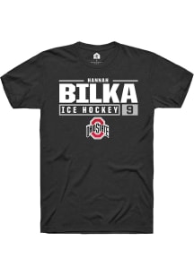 Hannah Bilka  Ohio State Buckeyes Black Rally NIL Stacked Box Short Sleeve T Shirt