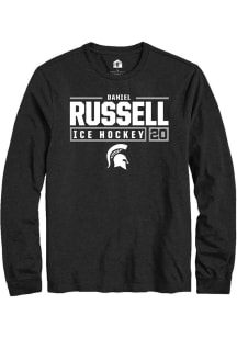 Daniel Russell Rally Mens Black Michigan State Spartans NIL Stacked Box Tee
