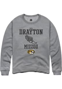 Mya Drayton  Rally Missouri Tigers Mens Grey NIL Sport Icon Long Sleeve Crew Sweatshirt