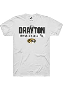Mya Drayton  Missouri Tigers White Rally NIL Stacked Box Short Sleeve T Shirt