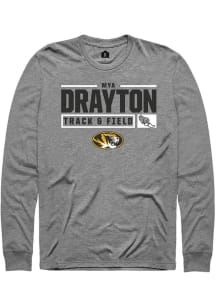 Mya Drayton  Missouri Tigers Grey Rally NIL Stacked Box Long Sleeve T Shirt