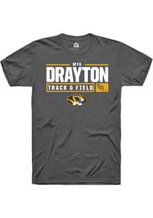 Mya Drayton  Missouri Tigers Dark Grey Rally NIL Stacked Box Short Sleeve T Shirt