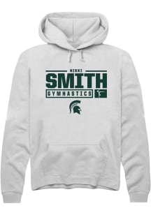 Nikki Smith  Rally Michigan State Spartans Mens White NIL Stacked Box Long Sleeve Hoodie