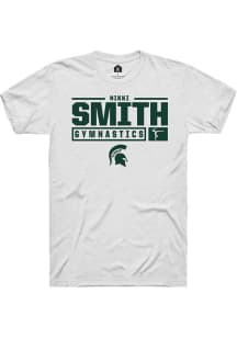 Nikki Smith  Michigan State Spartans White Rally NIL Stacked Box Short Sleeve T Shirt
