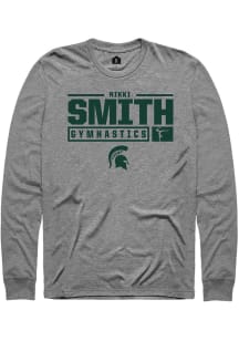 Nikki Smith  Michigan State Spartans Grey Rally NIL Stacked Box Long Sleeve T Shirt