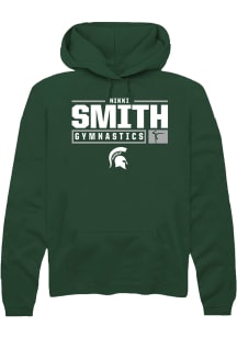 Nikki Smith  Rally Michigan State Spartans Mens Green NIL Stacked Box Long Sleeve Hoodie