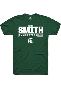 Nikki Smith  Michigan State Spartans Green Rally NIL Stacked Box Short Sleeve T Shirt