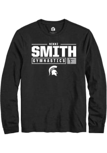 Nikki Smith  Michigan State Spartans Black Rally NIL Stacked Box Long Sleeve T Shirt