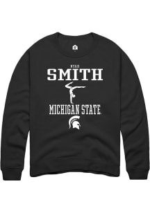 Nyah Smith  Rally Michigan State Spartans Mens Black NIL Sport Icon Long Sleeve Crew Sweatshirt