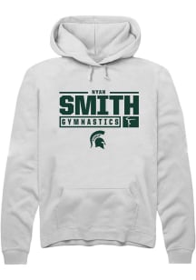 Nyah Smith  Rally Michigan State Spartans Mens White NIL Stacked Box Long Sleeve Hoodie