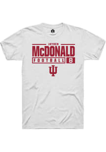Jayden McDonald  Indiana Hoosiers White Rally NIL Stacked Box Short Sleeve T Shirt