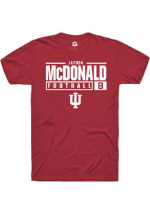 Jayden McDonald  Indiana Hoosiers Red Rally NIL Stacked Box Short Sleeve T Shirt