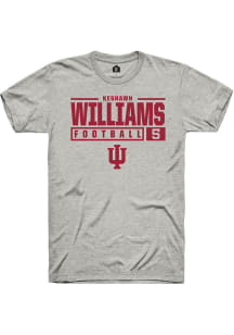 Keshawn Williams Ash Indiana Hoosiers NIL Stacked Box Short Sleeve T Shirt