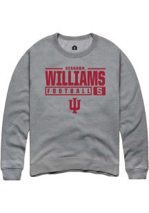 Keshawn Williams  Rally Indiana Hoosiers Mens Graphite NIL Stacked Box Long Sleeve Crew Sweatshi..