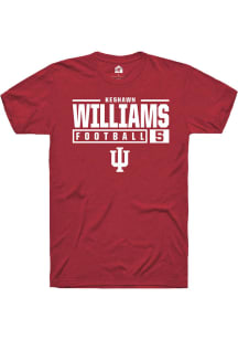 Keshawn Williams Red Indiana Hoosiers NIL Stacked Box Short Sleeve T Shirt