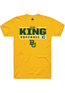 Paige King  Baylor Bears Gold Rally NIL Stacked Box Short Sleeve T Shirt