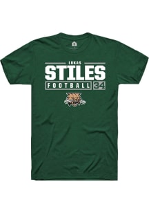 Lukas Stiles  Ohio Bobcats Green Rally NIL Stacked Box Short Sleeve T Shirt