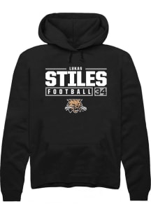 Lukas Stiles  Rally Ohio Bobcats Mens Black NIL Stacked Box Long Sleeve Hoodie