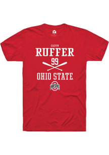 Cadyn Ruffer  Ohio State Buckeyes Red Rally NIL Sport Icon Short Sleeve T Shirt