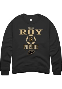 Abigail Roy Rally Mens Black Purdue Boilermakers NIL Sport Icon Crew Sweatshirt