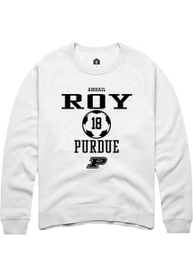 Abigail Roy Rally Mens White Purdue Boilermakers NIL Sport Icon Crew Sweatshirt