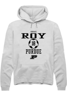 Abigail Roy Rally Mens White Purdue Boilermakers NIL Sport Icon Hooded Sweatshirt