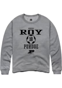 Abigail Roy Rally Mens Graphite Purdue Boilermakers NIL Sport Icon Crew Sweatshirt