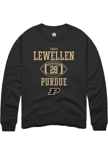 Addai Lewellen Rally Mens Black Purdue Boilermakers NIL Sport Icon Crew Sweatshirt