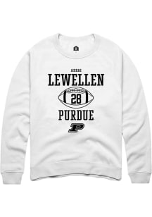 Addai Lewellen Rally Mens White Purdue Boilermakers NIL Sport Icon Crew Sweatshirt