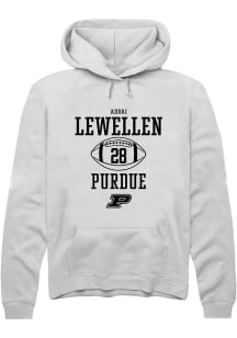 Addai Lewellen Rally Mens White Purdue Boilermakers NIL Sport Icon Hooded Sweatshirt