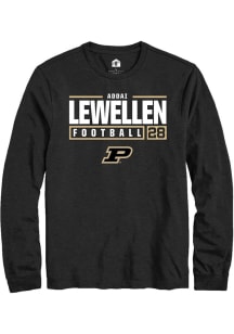 Addai Lewellen Rally Mens Black Purdue Boilermakers NIL Stacked Box Tee