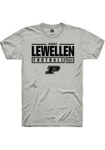 Addai Lewellen Ash Purdue Boilermakers NIL Stacked Box Short Sleeve T Shirt