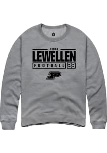Addai Lewellen Rally Mens Graphite Purdue Boilermakers NIL Stacked Box Crew Sweatshirt
