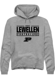 Addai Lewellen Rally Mens Graphite Purdue Boilermakers NIL Stacked Box Hooded Sweatshirt