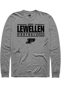 Addai Lewellen Rally Mens Graphite Purdue Boilermakers NIL Stacked Box Tee