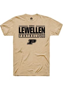 Addai Lewellen Gold Purdue Boilermakers NIL Stacked Box Short Sleeve T Shirt