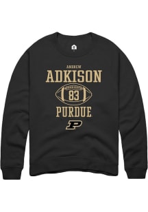 Andrew Adkison Rally Mens Black Purdue Boilermakers NIL Sport Icon Crew Sweatshirt