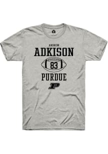 Andrew Adkison Ash Purdue Boilermakers NIL Sport Icon Short Sleeve T Shirt