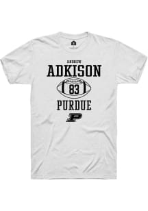 Andrew Adkison White Purdue Boilermakers NIL Sport Icon Short Sleeve T Shirt