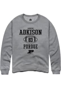 Andrew Adkison Rally Mens Graphite Purdue Boilermakers NIL Sport Icon Crew Sweatshirt