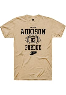 Andrew Adkison Gold Purdue Boilermakers NIL Sport Icon Short Sleeve T Shirt