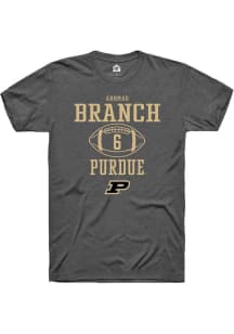 Arhmad Branch Dark Grey Purdue Boilermakers NIL Sport Icon Short Sleeve T Shirt