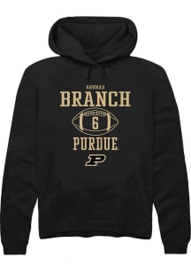 Arhmad Branch Rally Mens Black Purdue Boilermakers NIL Sport Icon Hooded Sweatshirt