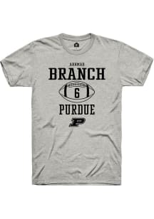 Arhmad Branch Ash Purdue Boilermakers NIL Sport Icon Short Sleeve T Shirt