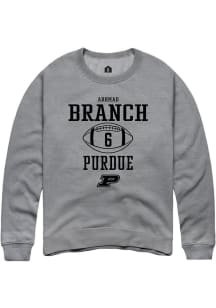 Arhmad Branch Rally Mens Graphite Purdue Boilermakers NIL Sport Icon Crew Sweatshirt