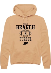 Arhmad Branch Rally Mens Gold Purdue Boilermakers NIL Sport Icon Hooded Sweatshirt