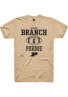 Arhmad Branch Gold Purdue Boilermakers NIL Sport Icon Short Sleeve T Shirt