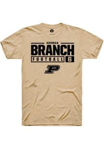 Arhmad Branch Gold Purdue Boilermakers NIL Stacked Box Short Sleeve T Shirt