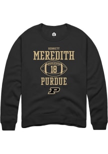 Bennett Meredith Rally Mens Black Purdue Boilermakers NIL Sport Icon Crew Sweatshirt